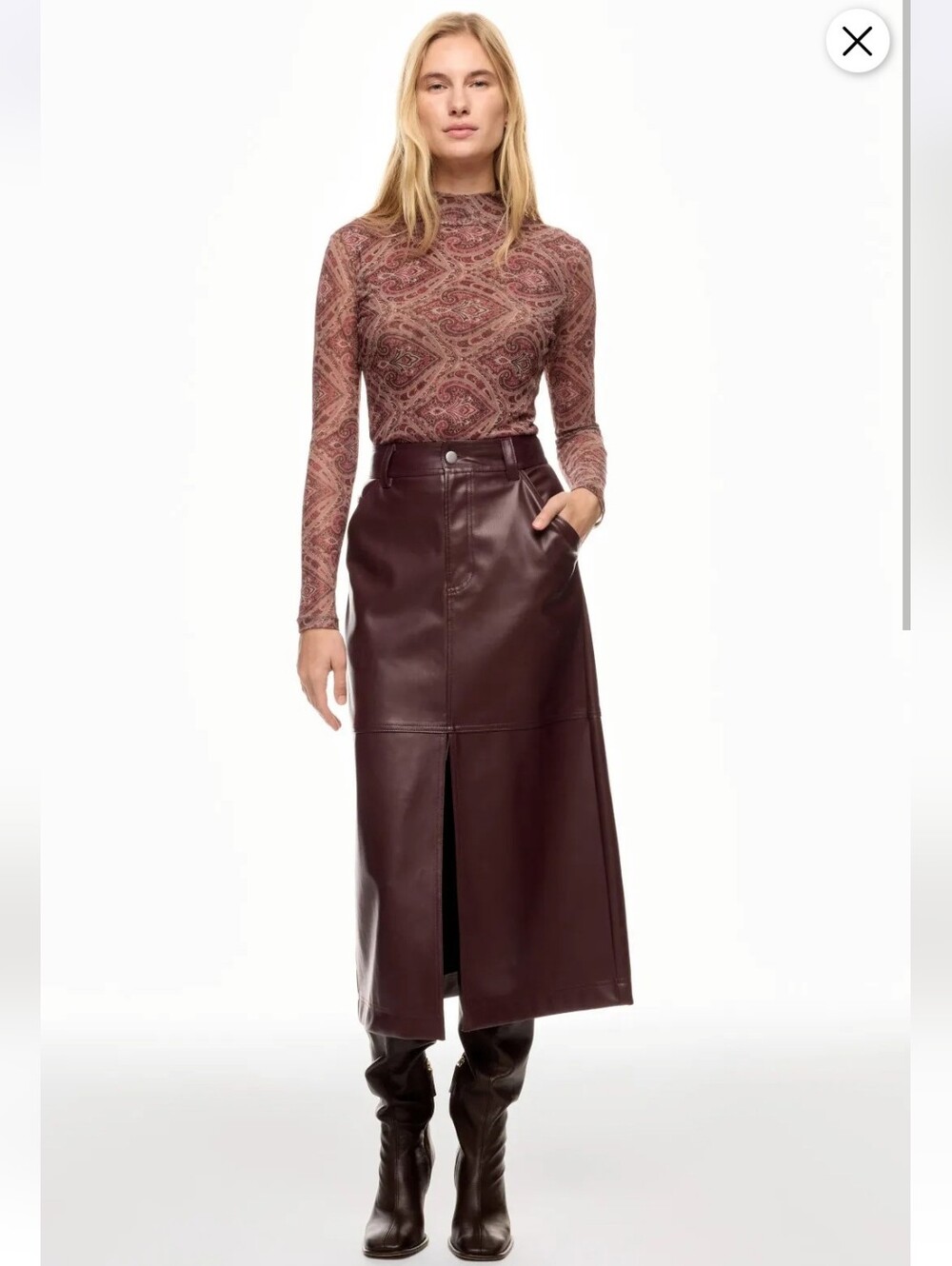 RONNY KOBO MOCK NECK MESH TOP SIZE M MSRP $298